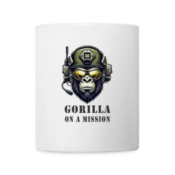 Gorilla in Mission / Militär - Tasse - Weiß - Vorne