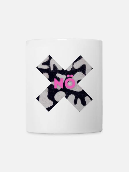 Kreuz - Nö - Nein - Nicht mit mir - Grenzen ziehen - Tasse - Weiß