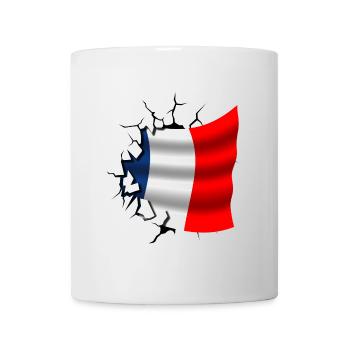 Flag of France - France - Flag Broken Design - Mug - white - Front
