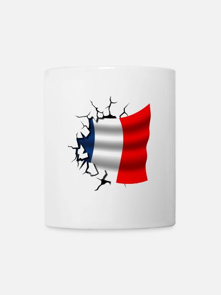 Drapeau de la France - France - Drapeau Broken Design - Mug blanc - blanc