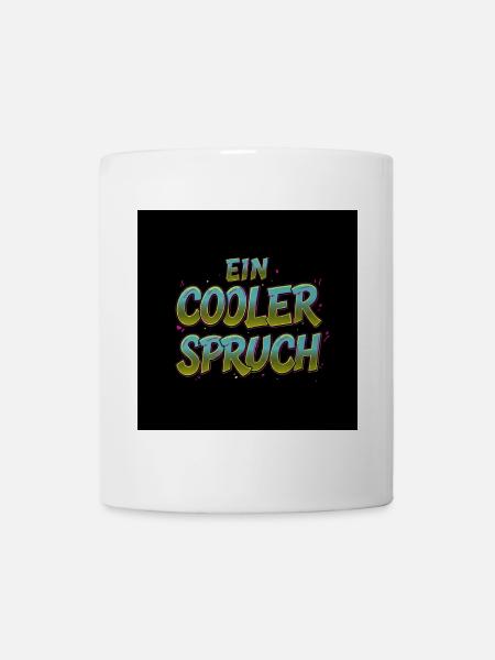 Bunte Sprüche T-Shirt - Tasse - Weiß