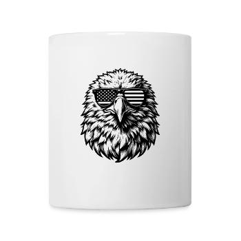 USA Adler mit Sonnenbrille - Tasse - Weiß - Vorne