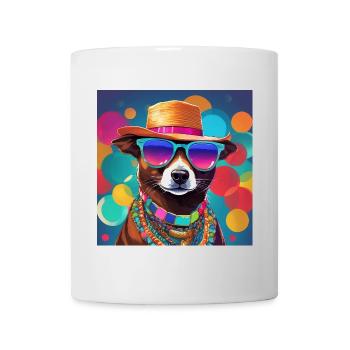 Cooler Hund im Sommer Style - Hipster Vibes 2 - Tasse - Weiß - Vorne