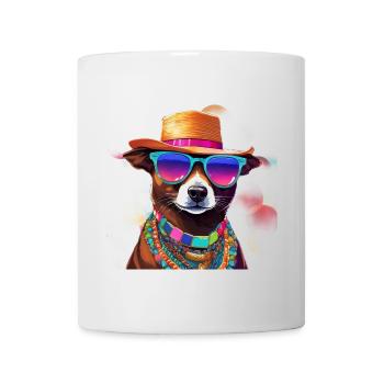 Cooler Hund im Sommer Style - Hipster Vibes - Tasse - Weiß - Vorne