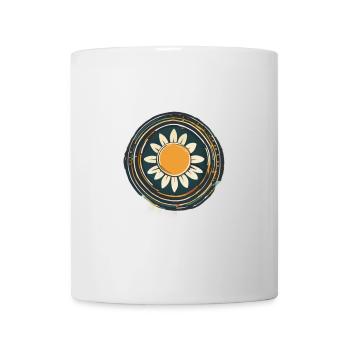 Mandala minimaliste tournesol | Nature & Pô - Mug blanc - blanc - Devant