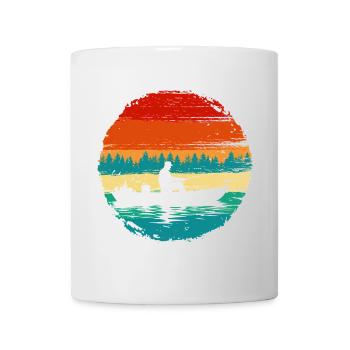 Retro See Sonnenuntergang Silhouette - Tasse - Weiß - Vorne