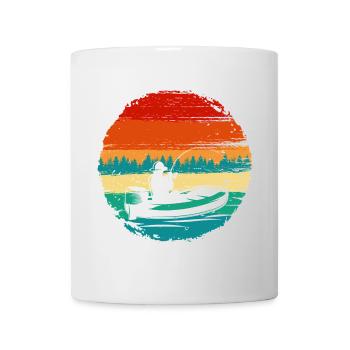 Kajak-Silhouette bei Sonnenuntergang auf dem Teal Lake - Tasse - Weiß - Vorne