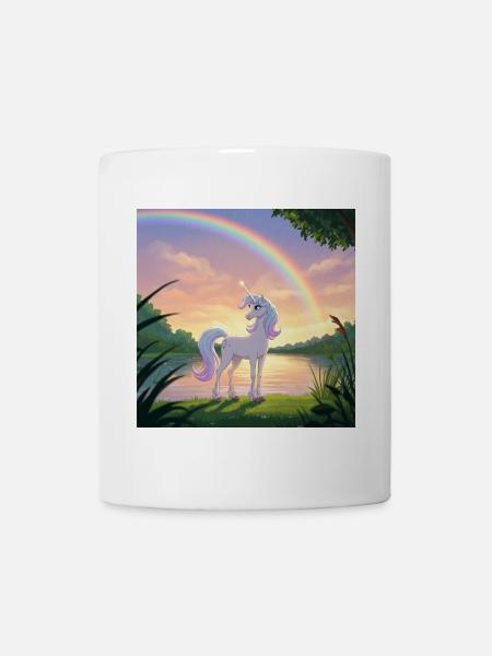 Unicorn under the rainbow - Mug - white