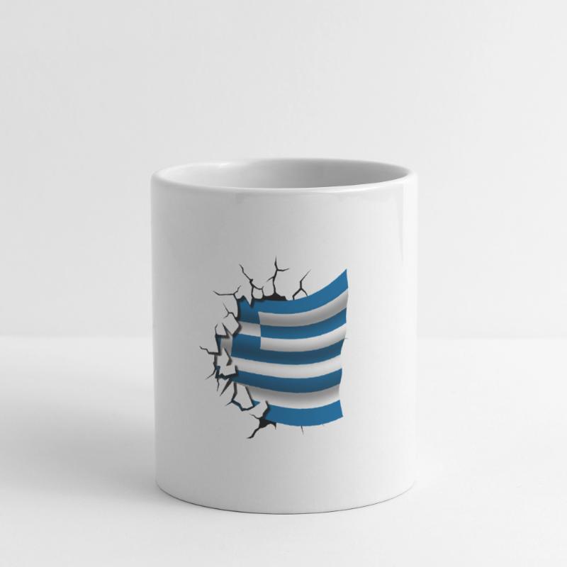 Drapeau de la Grèce - Grèce - Drapeau Broken Design Mug blanc