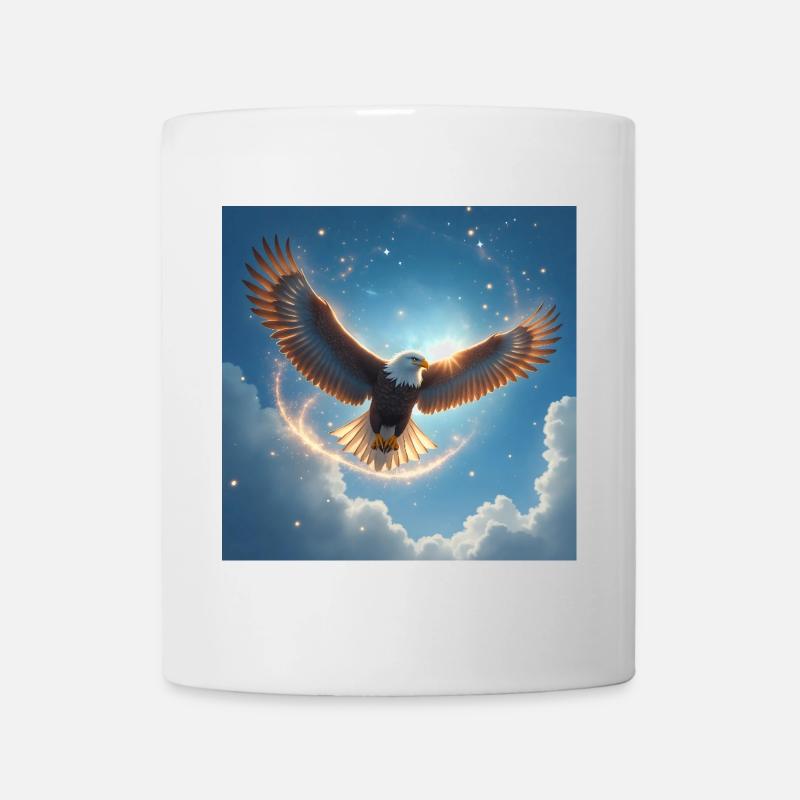 Krafttier Adler am Himmel - Tasse - Weiß