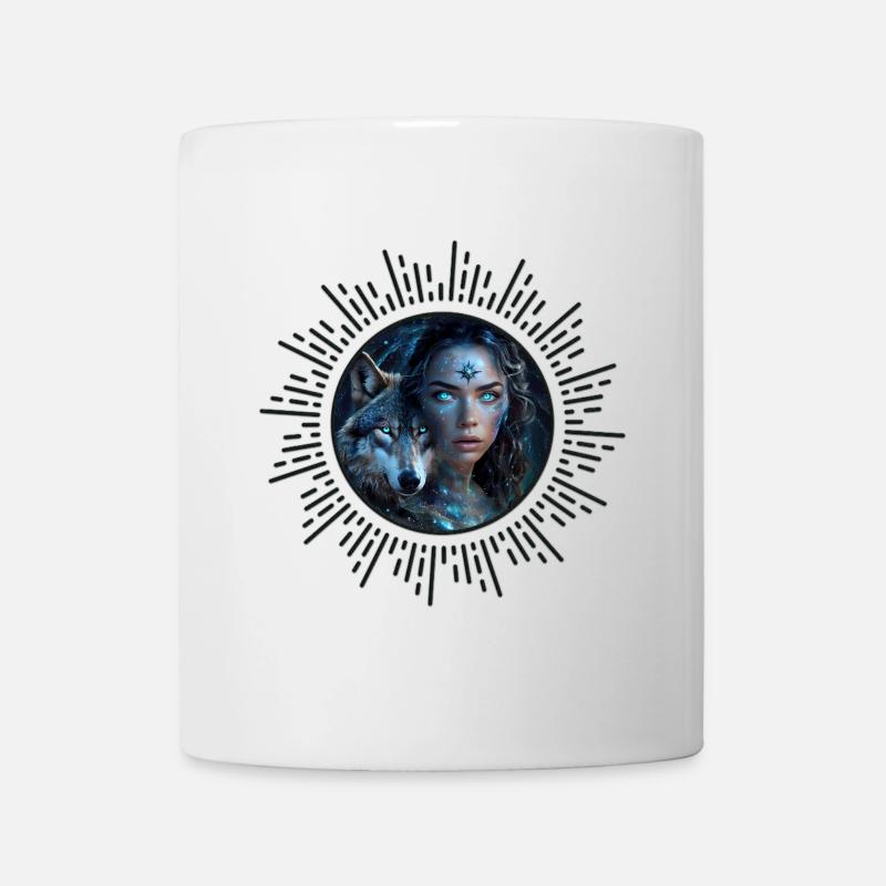 Alliance Céleste : Le Loup et la Belle Femme - Mug blanc - blanc