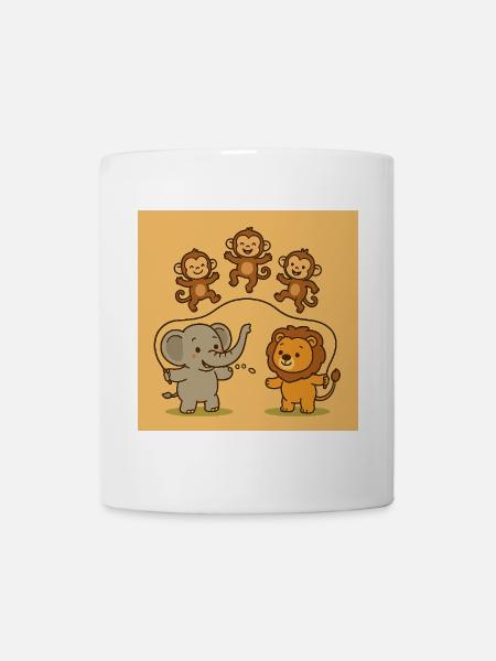 Fröhliche Dschungelfreunde - Tasse - Weiß
