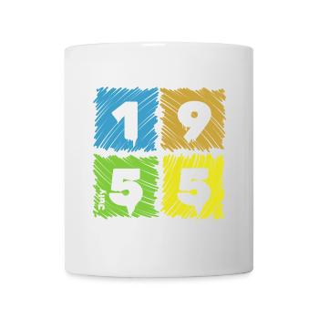 70ème Anniversaire Patchs Colorés depuis 07/1955 - Mug blanc - blanc - Devant