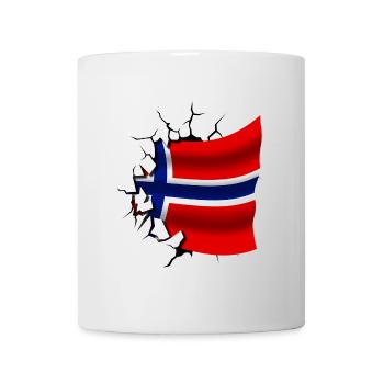 Flag of Norway - Norway - Flag Broken Design - Mug - white - Front
