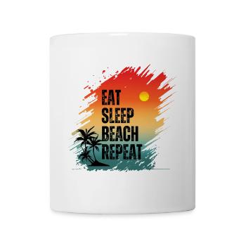 MANGER DORMIR PLAGE RÉPÉTER - Mug blanc - blanc - Devant