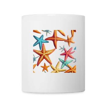 Farbenfrohe Seesterne - Tasse - Weiß - Vorne