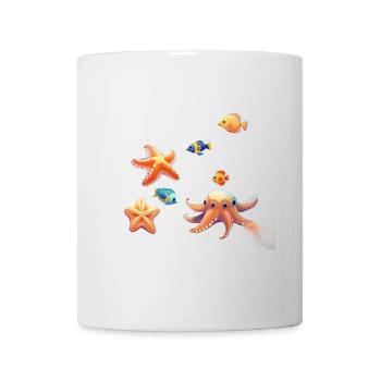 Monde sous-marin coloré avec des animaux - Mug blanc - blanc - Devant