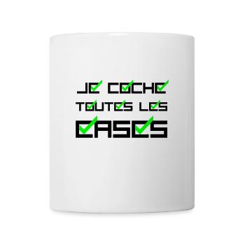 JE COCHE TOUTES LES CASES ! (amour,succès) noir - Mug blanc - blanc - Devant