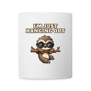 Paresseux avec des lunettes de soleil qui pendent - Mug blanc - blanc - Devant