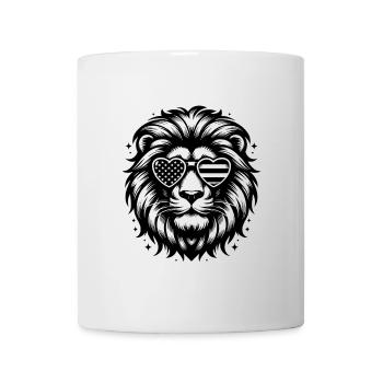 Majestätischer USA-Löwe mit Sonnenbrille - Tasse - Weiß - Vorne