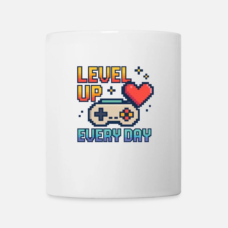 LEVEL UP / EVERY DAY - Tasse - Weiß