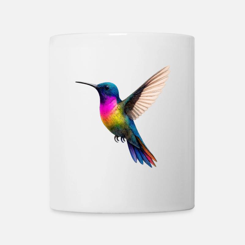 Conception vibrante de colibri arc-en-ciel - Mug blanc - blanc