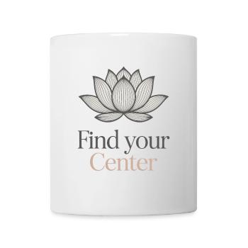 Find Your Center Lotus Blume - Tasse - Weiß - Vorne