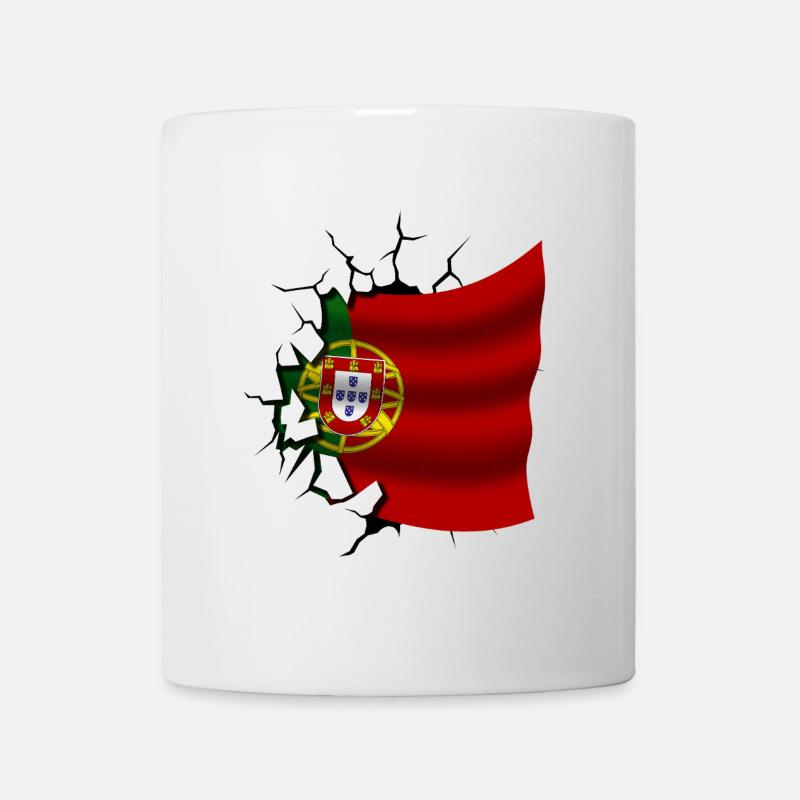 Drapeau du Portugal - Portugal - Drapeau Broken Design - Mug blanc - blanc