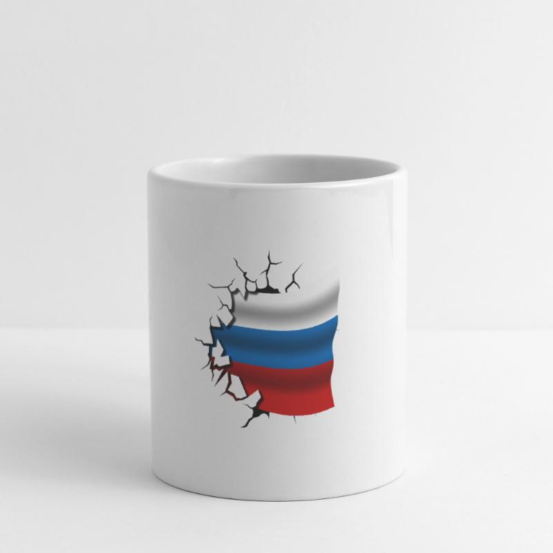 Drapeau de la Russie - Russie - Drapeau Broken Design Mug blanc