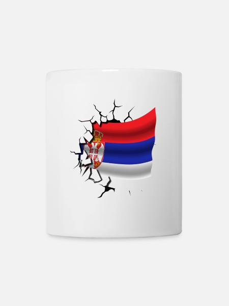 Drapeau de la Serbie - Serbe - Drapeau Broken Design - Mug blanc - blanc