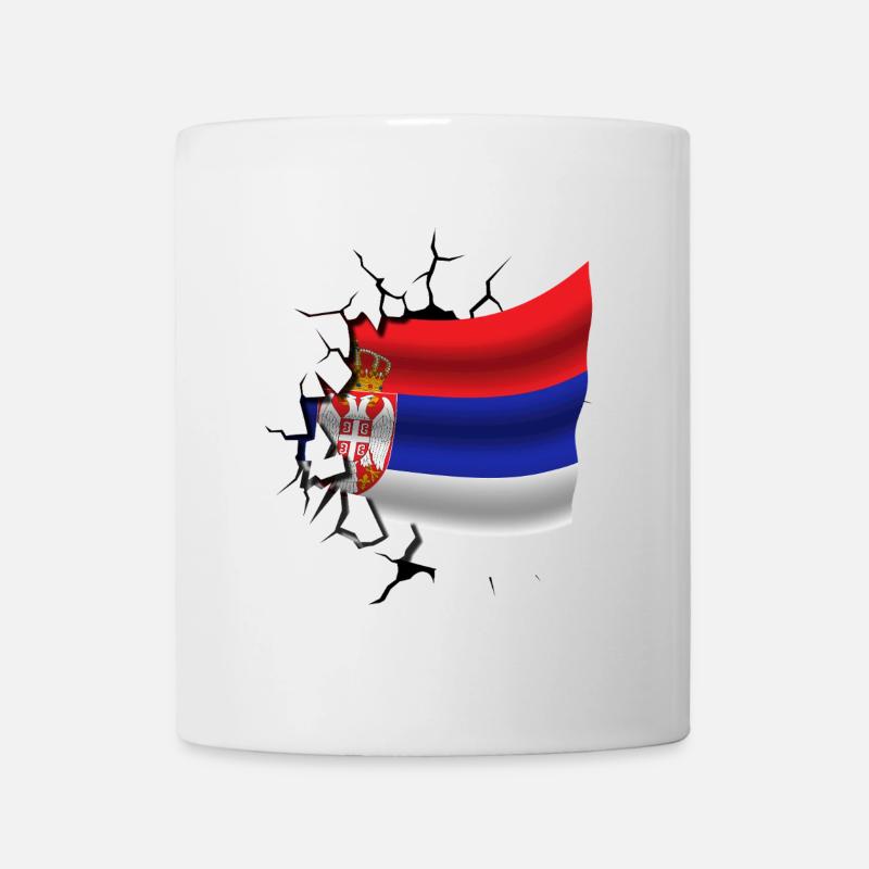 Drapeau de la Serbie - Serbe - Drapeau Broken Design - Mug blanc - blanc