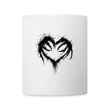 Herz mit Monsterklauen – Wildes Monster-Design - Tasse - Weiß - Vorne