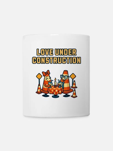 Liebe im Bau: Verkehrskegel - Tasse - Weiß