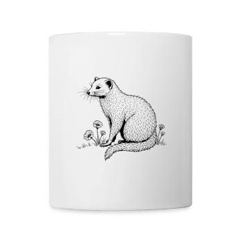 Natur-Frettchen – Elegantes Wildtier-Design - Tasse - Weiß - Vorne