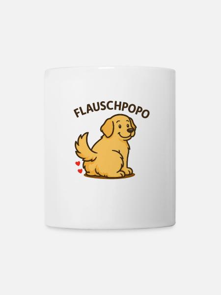 Fluffy butt - Chien mignon avec des fesses moelleuses - Mug blanc - blanc