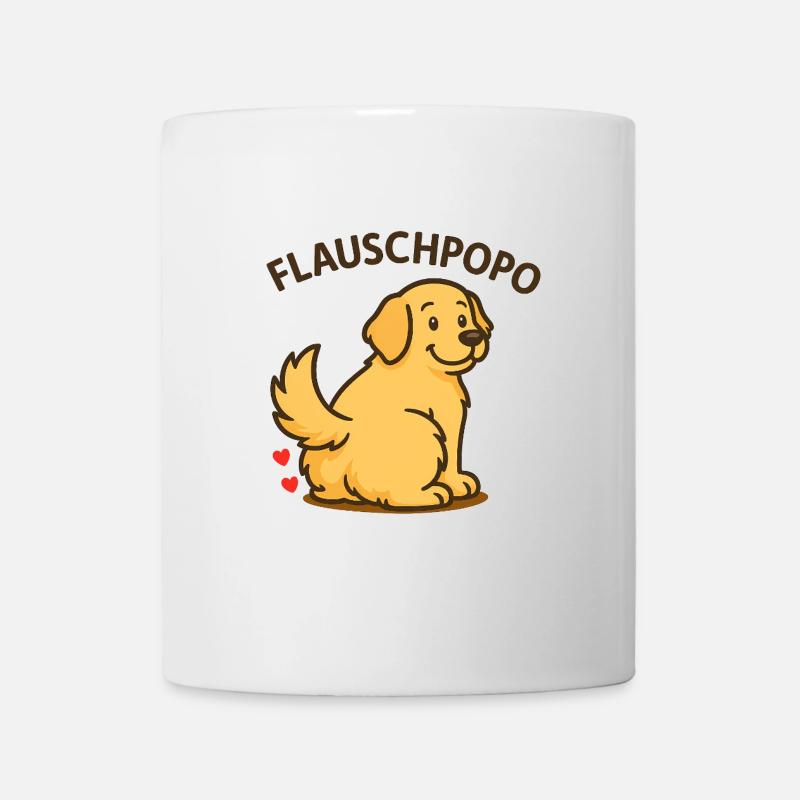 Fluffy butt - Chien mignon avec des fesses moelleuses - Mug blanc - blanc