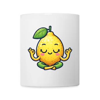 Funny Lemon Yoga Meditation Relaxation Chill - Mug - white - Front