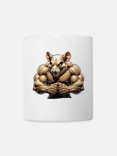 Fierce Anthropomorphic Rodent Illustration - Mug - white