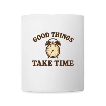 Patience Retro Saying – Good Things Take Time Clock - Mug - white - Front