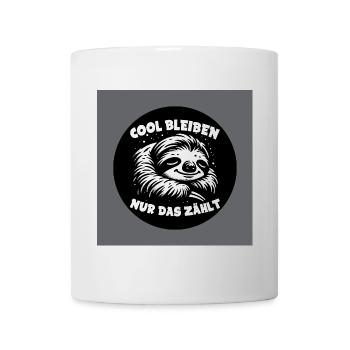 Faultier - immer cool bleiben - immer mit der Ruhe - Tasse - Weiß - Vorne