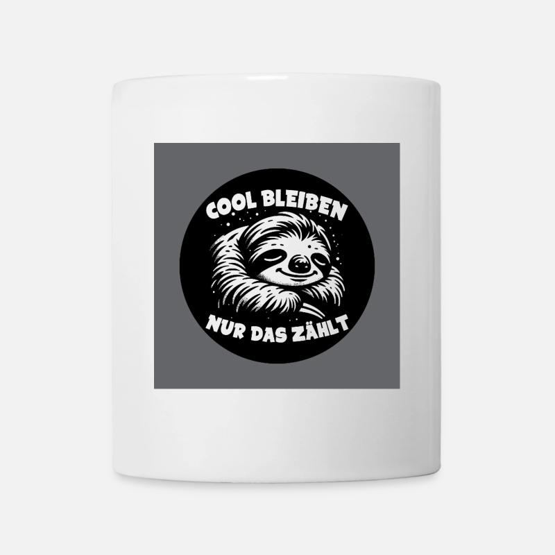 Faultier - immer cool bleiben - immer mit der Ruhe - Tasse - Weiß
