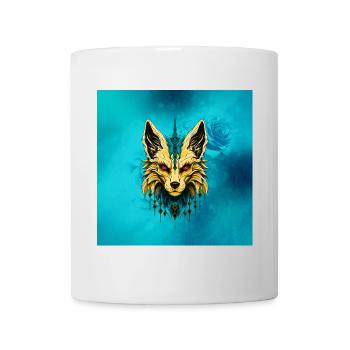 Der mystische Fuchskopf, edel und geheimnisvoll. - Tasse - Weiß - Vorne