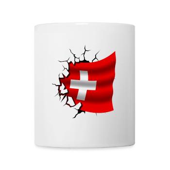 Flagge der Schweiz - Schweiz - Flagge Broken Design - Tasse - Weiß - Vorne