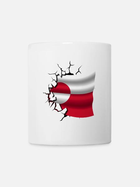 Bandera de Groenlandia - Greenland - Flag Broken - Kop/krus - hvid