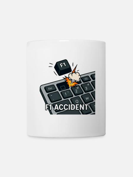 Accident de F1 - jeu de mots amusant - Mug blanc - blanc