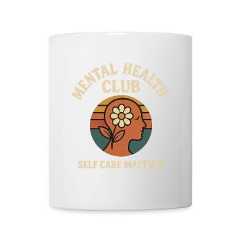 Mental Health Club – Retro Self Care Design - Mug - white - Front