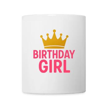 Couronne de fille d’anniversaire | Motif de princesse rose doré - Mug blanc - blanc - Devant