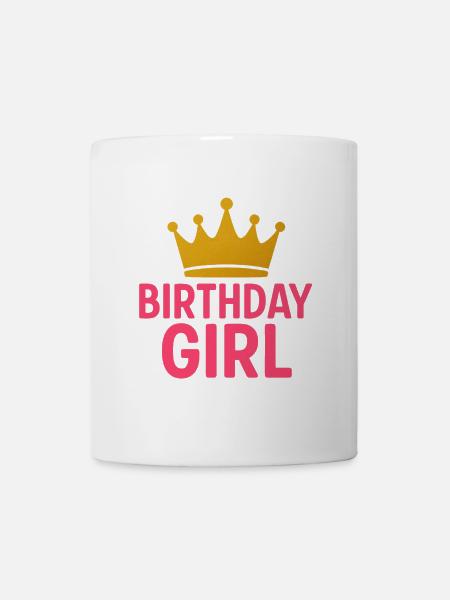 Birthday Girl Krone | Gold Pink Prinzessin Design - Tasse - Weiß