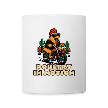 Poultry in Motion: Chicken biker - Mug - white - Front