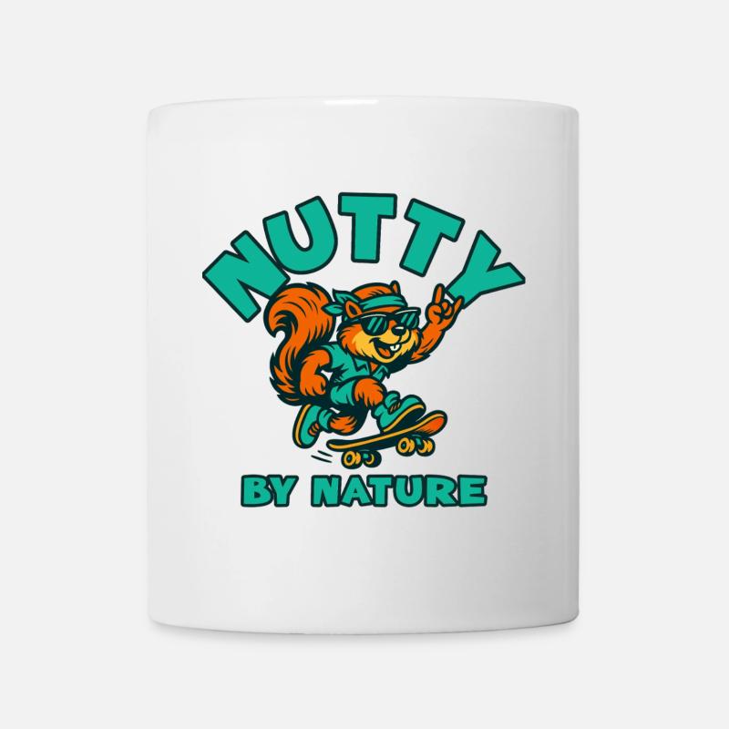 Nutty by Nature Squirrel Skate - Mug - white